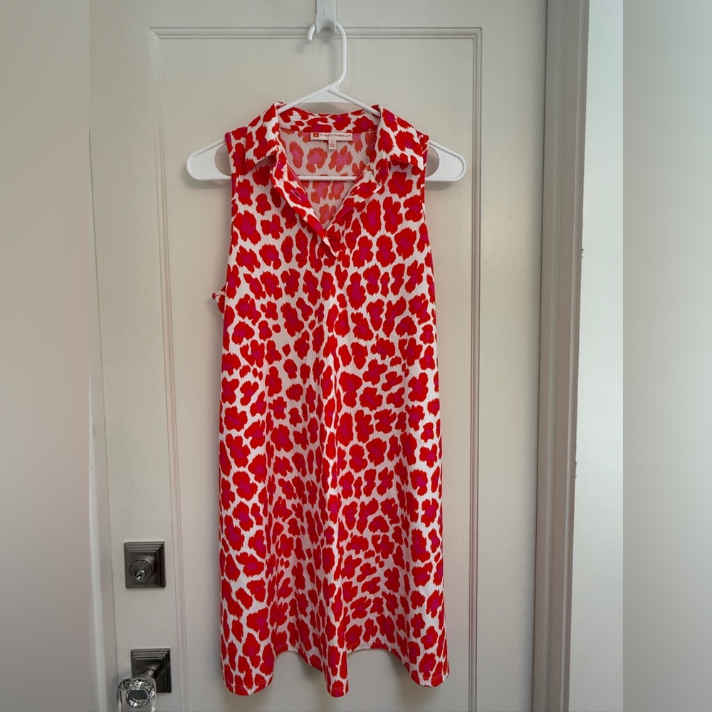 Jude Connally Orange and Pink Patterned Dress Size Small